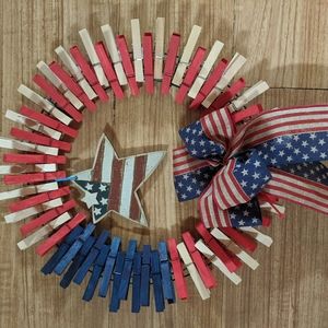 Patriotic Clothespin Wreaths